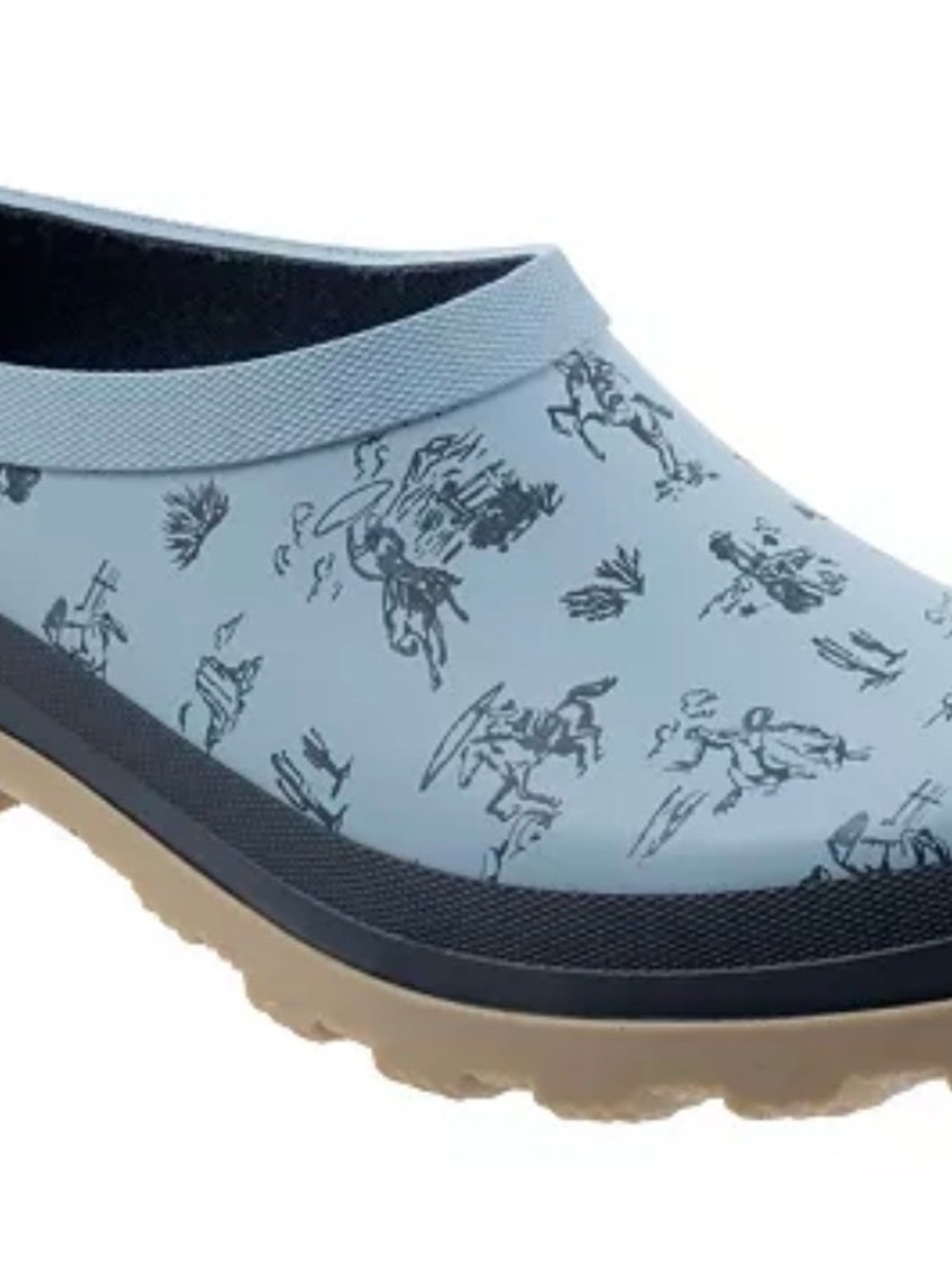Pendleton Cow Girl Garden Clog Waterproof Rain Mules Blue Gray Women's Size 6